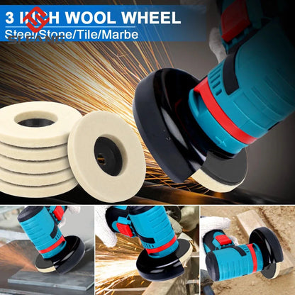 SIFANG Wool Polishing Wheel - 50mm/75mm Angle Grinder Wheel Felt Polishing Disc - Ideal for Metal, Marble, Glass, Ceramic - 1PC