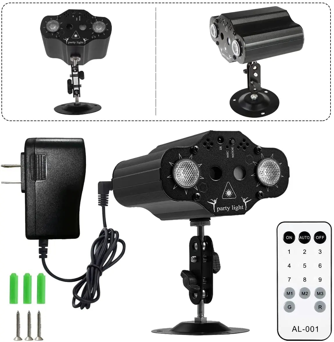 Voice-Controlled Stage DJ Laser Projector - Red Green Blue Strobe Lights for Disco Party, Club, Family Holiday, Christmas