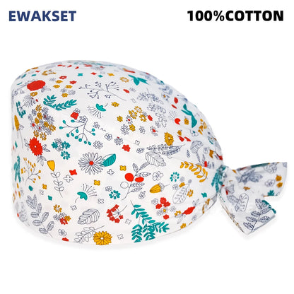 Unisex Soft Scrub Cap – Cartoon Print Surgical Hat for Men and Women, Operating Room Nursing Accessories
