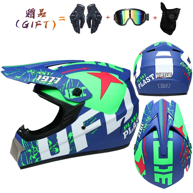Safety Motocross Helmet for Kids - DOT Approved ATV Cross Bicycle Downhill Capacete, Unisex, Lightweight ABS 1KG