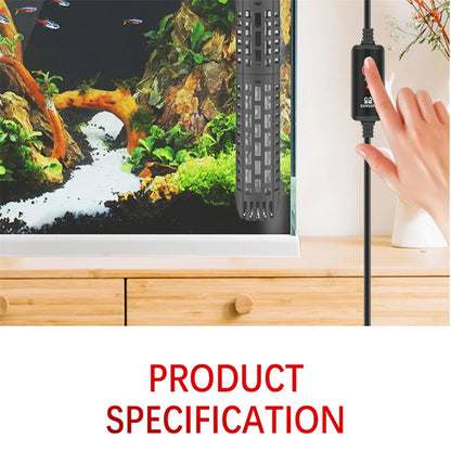 500W Aquarium Submersible Heater - LCD Display Digital Adjustable Water Heating Rod with Constant Temperature Control