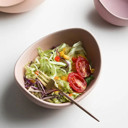 Lotus Ceramic Bowl Set - Flower-Shaped Fruit, Salad & Dinner Plates with Decorative Storage Design