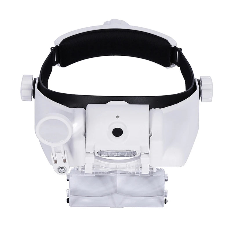 USB Rechargeable Magnifying Glasses Loupe with LED – Watchmaker Repair Tool Headband Magnifier (1.5x-3.5x)