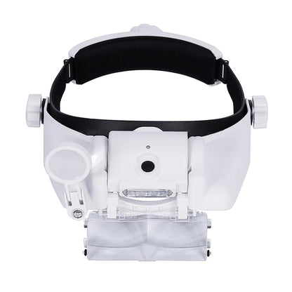 USB Rechargeable Magnifying Glasses Loupe with LED – Watchmaker Repair Tool Headband Magnifier (1.5x-3.5x)
