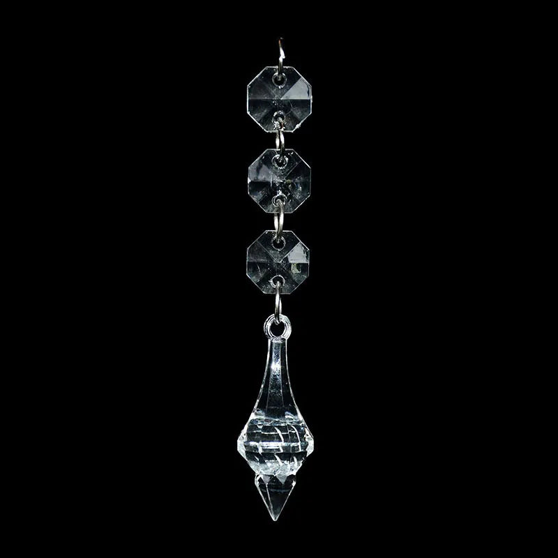 5PC Crystal Acrylic Bead Garland – Clear Chandelier Chain with Hooks for Wedding, Home DIY & Craft Decoration
