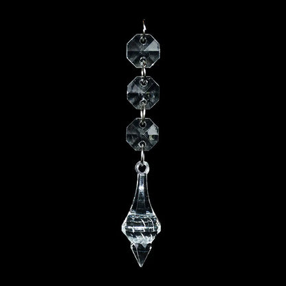 5PC Crystal Acrylic Bead Garland – Clear Chandelier Chain with Hooks for Wedding, Home DIY & Craft Decoration