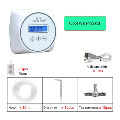 Smart Drip Irrigation Timer System – Automatic Garden Watering Controller Pump Kit for Plants & Home Use