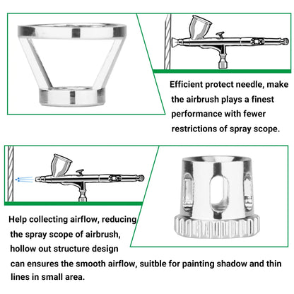 Airbrush Cover Caps – Crown, Tomahawk, Hollow Condensing & Spatter Fan Caps Accessory