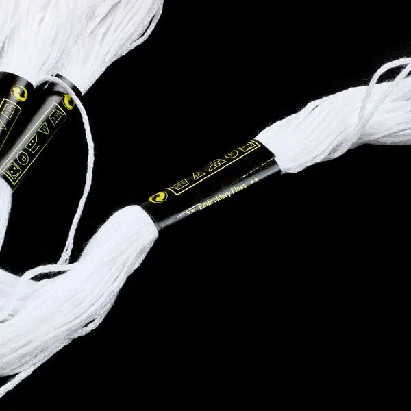 12pcs White Anchor Cross Stitch Embroidery Floss - 6-Strand Cotton Thread Skeins for Sewing & Craft Projects