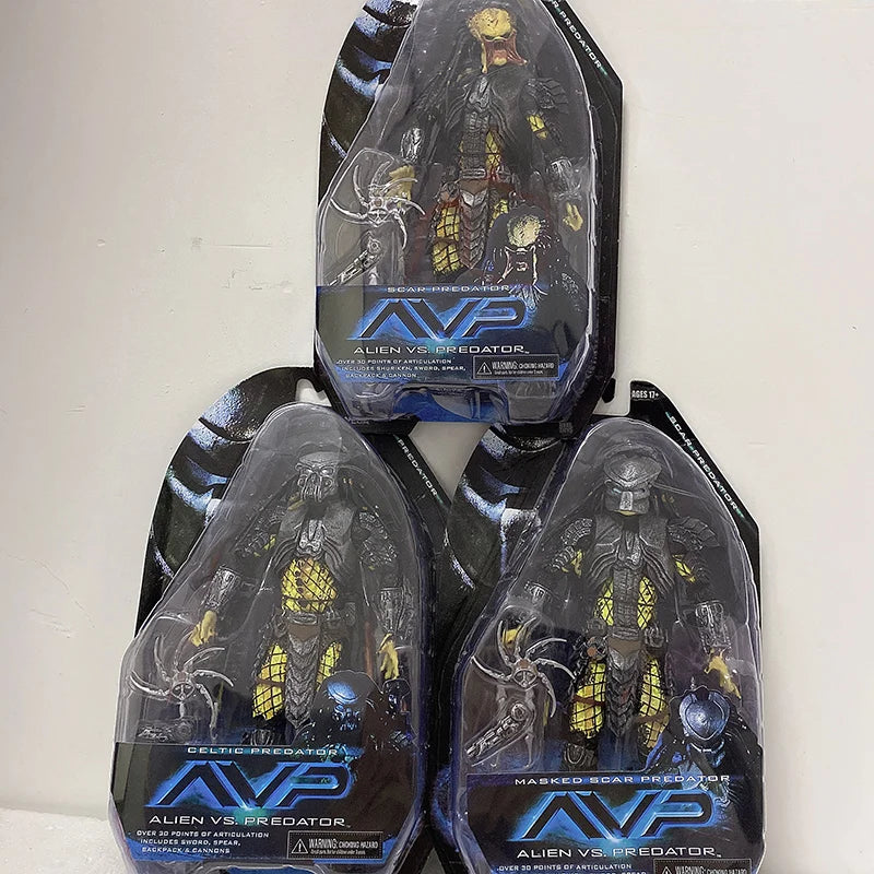 Celtic Predator Masked Action Figure — Movable Alien Toy Collectible Model for Kids and Fans
