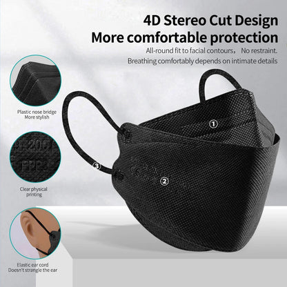 Colored FFP2 KN95 Face Masks – 4-Layer Protective Mascarillas, Certified N95/FFP2 Safety Mask