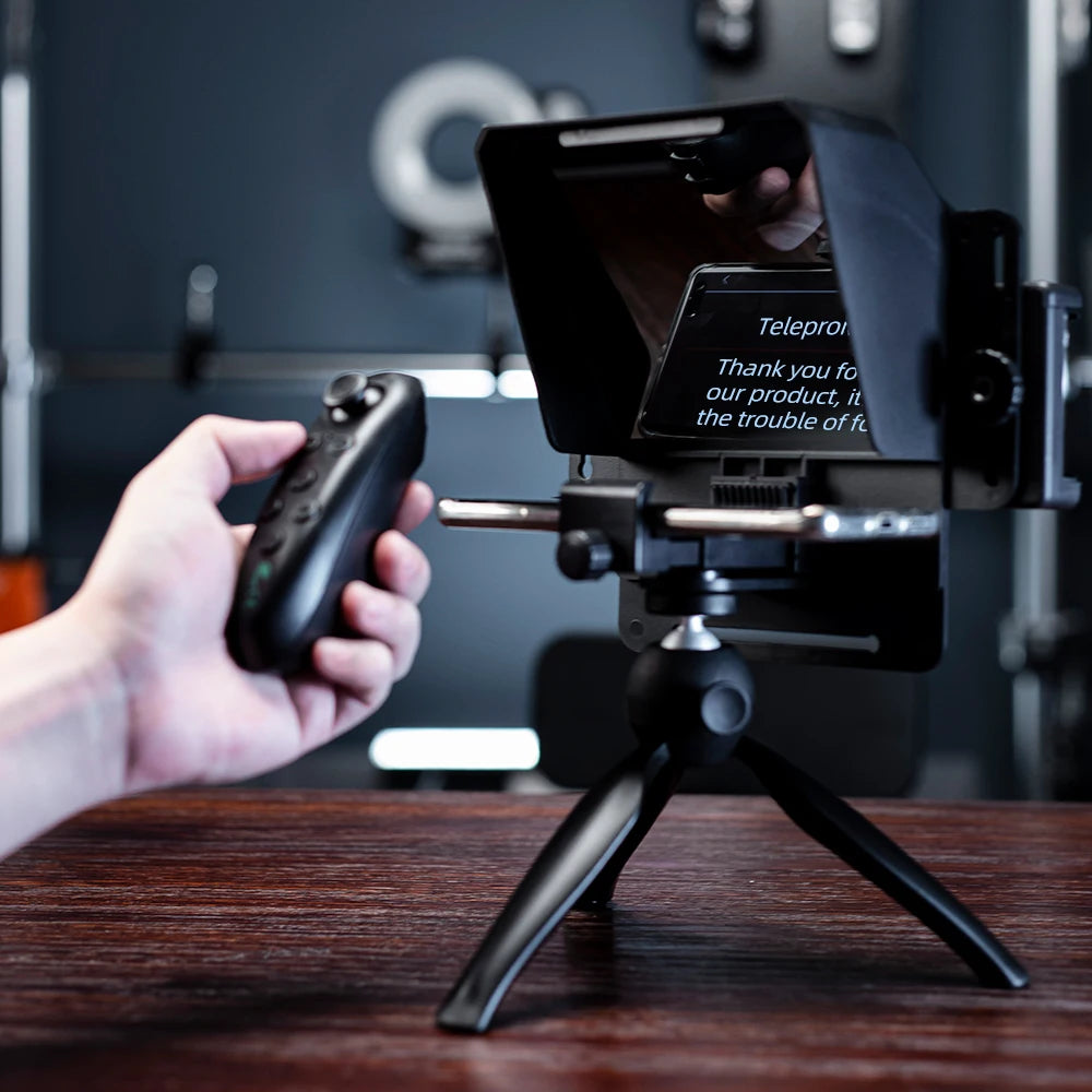 Ambitful Mini Teleprompter – Portable Phone & DSLR Recording Inscriber with Remote Control for Video