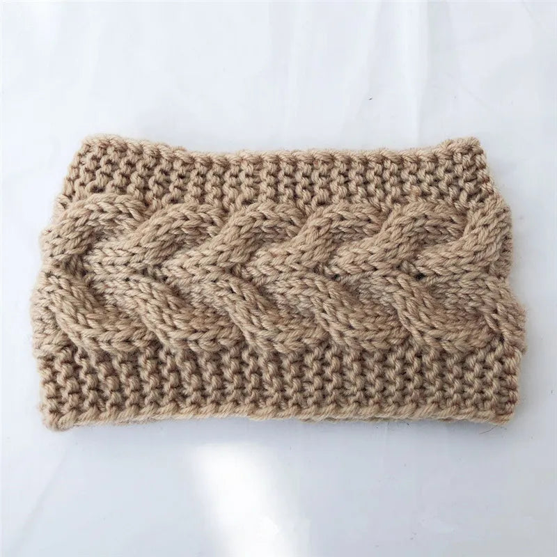 Women's Solid Color Knitted Headband – Elastic Twisted Turban Headwrap, Winter Hair Band for Girls, Fashion Hair Accessories
