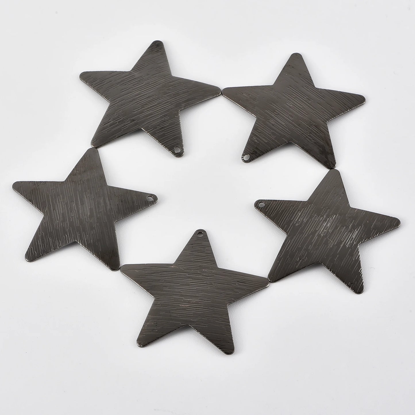 38mm Brushed Curved Five-Pointed Star Pendant Necklace – Single Hole DIY Classic Fashion Jewelry Accessory