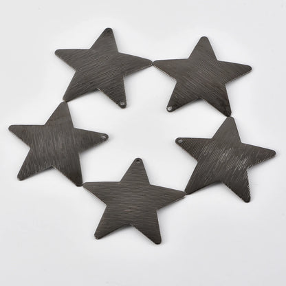 38mm Brushed Curved Five-Pointed Star Pendant Necklace – Single Hole DIY Classic Fashion Jewelry Accessory