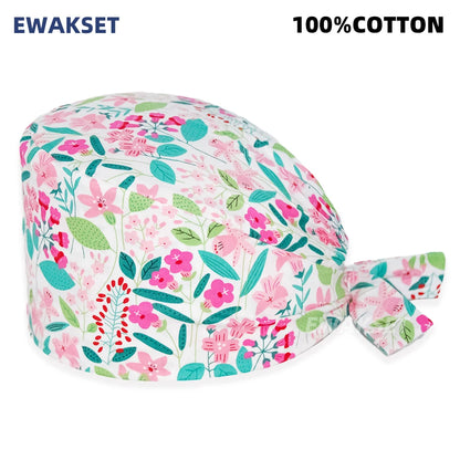 Unisex Soft Scrub Cap – Cartoon Print Surgical Hat for Men and Women, Operating Room Nursing Accessories