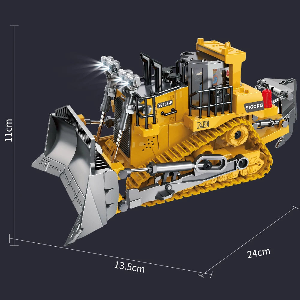 2.4G RC Excavator & Dump Truck Toy – Alloy & Plastic Construction Vehicle Model for Kids