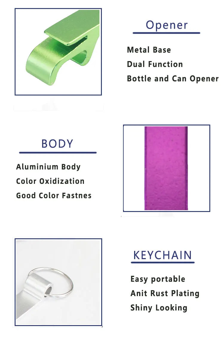 100pcs Custom Aluminum Can Opener Keychain — Portable Promotional Giveaway with Logo for Restaurants