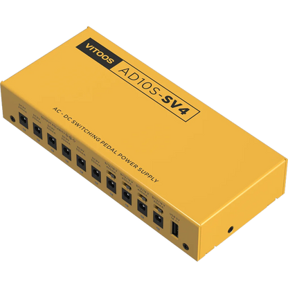 VITOOS AD10S-SV4 Effect Pedal Power Supply - Fully Isolated with Noise Reduction & High Power for Digital Effectors