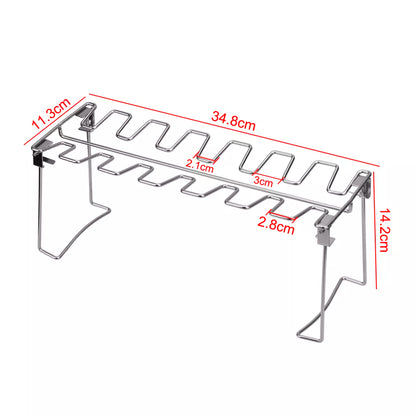 BBQ Beef Chicken Wing Leg Grill - Non-Stick Stainless Steel Barbecue Cooking Rack and Drumstick Oven Roaster Stand