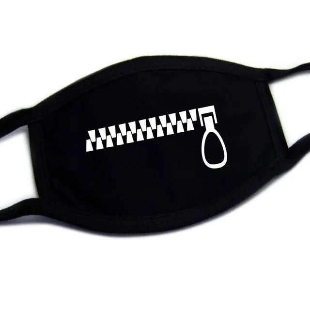 Kawaii Anime Expression Cotton Face Mask – Breathable Smile Mouth Muffle for Unisex Korean Style