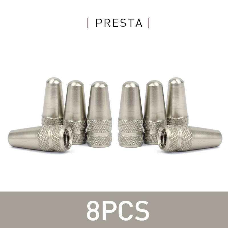 4/8PCS Aluminum Alloy Bicycle Tire Valve Caps – Dustproof Presta Valve Protectors for MTB & Road Bikes