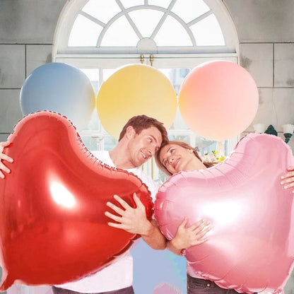 1pc 36-Inch Large Pink Red Heart Foil Balloon - Wedding, Valentine's Day, Birthday, Anniversary Decoration