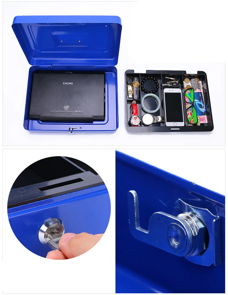 2025 Stainless Steel Petty Cash Money Box with Key Lock – Small Lockable Safe for Home Security & Decoration