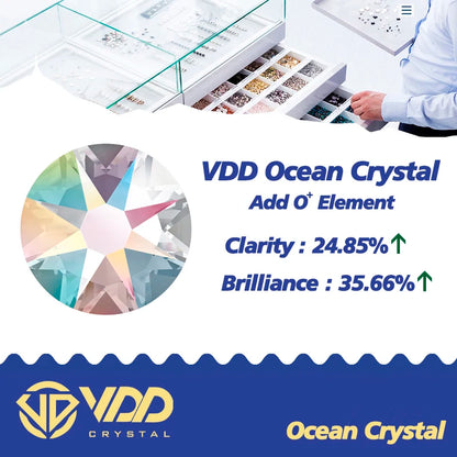 VDD Non Hot Fix Crystal Nail Art Rhinestones - 2088 Flower Flatback Gems for DIY Nail Decorations