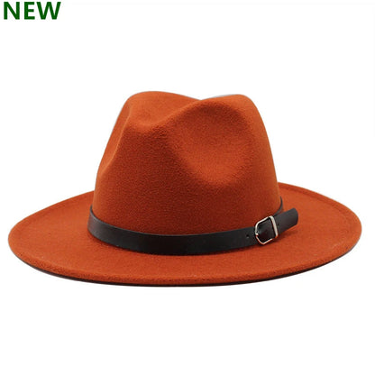 2022 Fashion Fedora Hat for Men & Women - Black Wool Blend Jazz Cap, Outdoor Casual Hat in X & XL Sizes
