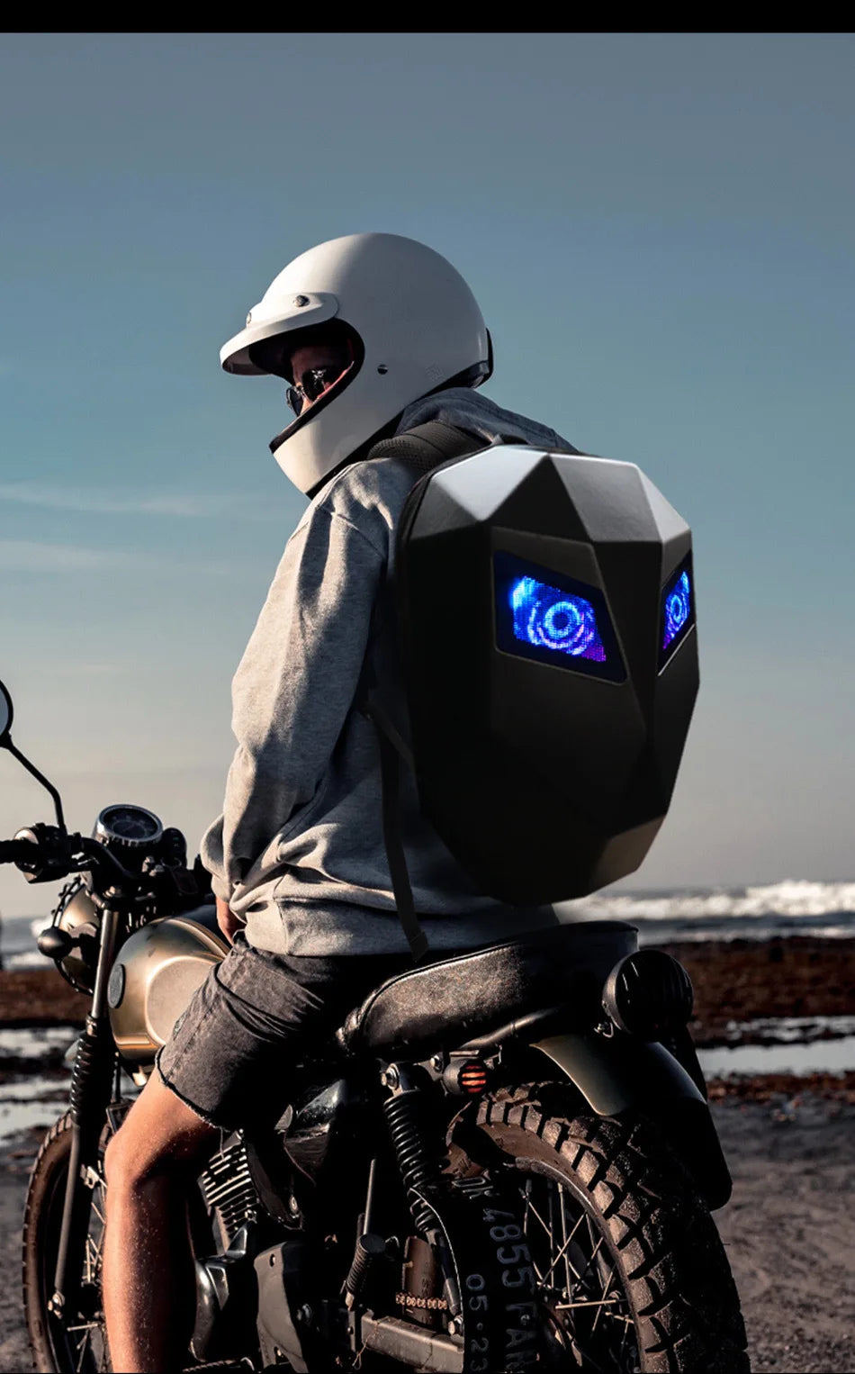 LED Locomotive Laptop Backpack — Business Travel & Outdoor Cycling Backpack with Display Screen, Unisex