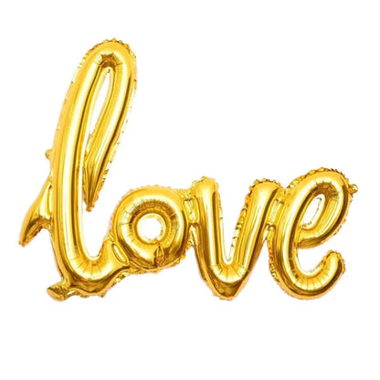 108cm LOVE Letter Foil Balloon - Perfect Wedding, Valentine's, Anniversary, or Birthday Party Decoration with Champagne Cup and Photo Booth Props