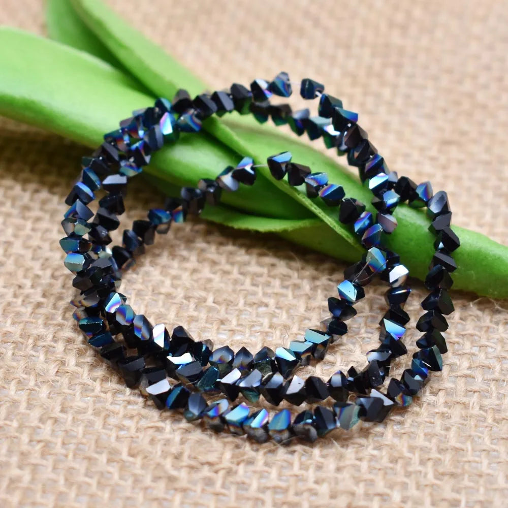 Yanqi Triangle Crystal Beads - 38 Colors 4mm Loose Glass Beads for DIY Jewelry Making Earrings Necklace Crafts