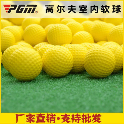 10pcs Yellow PU Foam Golf Balls – Sponge Elastic Indoor & Outdoor Practice Training Balls
