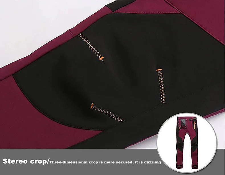 LNGXO Men’s Fleece Hiking Pants – Thick Warm Winter Waterproof & Windproof Soft Shell Ski, Trekking, and Camping Trousers