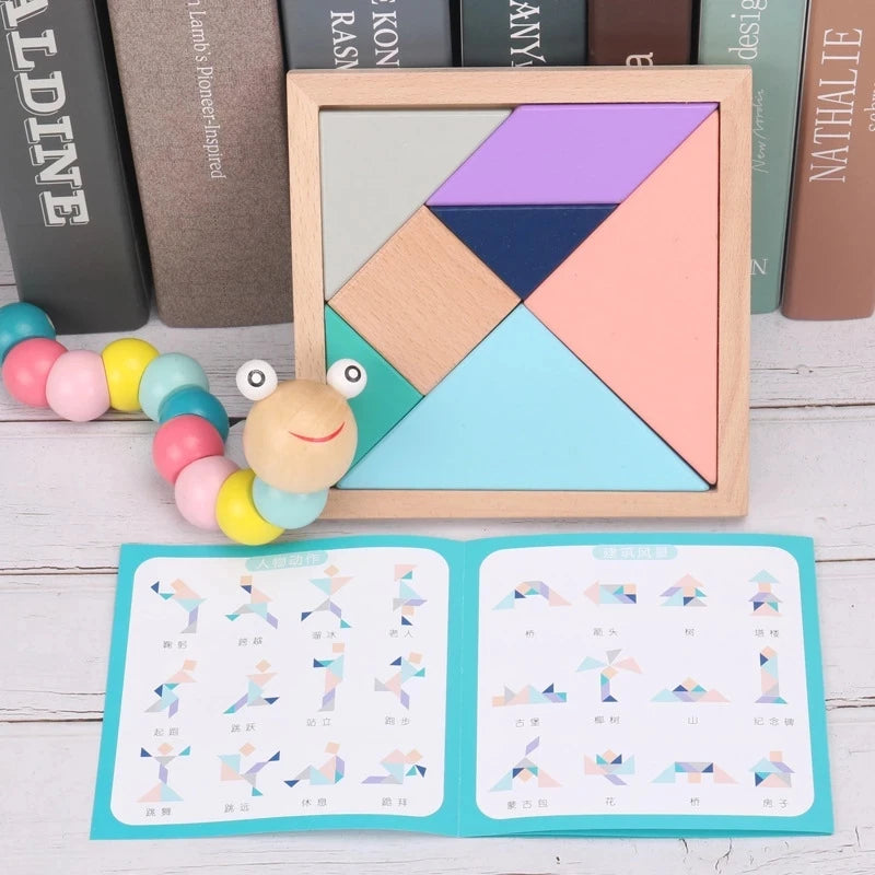 Hot Kids Montessori Wooden Toys – Macaron Blocks, Music Rattles, Colorful Educational Learning Blocks for Babies