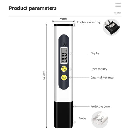 TDS & PH Meter - 0-9990ppm Digital Water Tester, 0.01 PH High Precision Pen for Aquariums & Filters, LCD PPM Monitor
