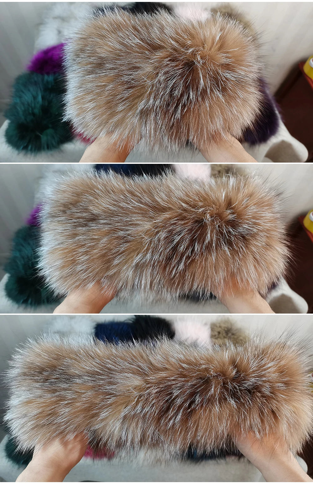 2025 Real Fox Fur Scarf and Headband – Luxury Winter Neck Warmer for Women, 100% Natural Fur, Elastic Ring Muffler