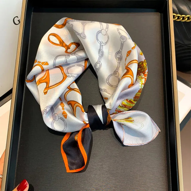 New 2024 Pashmina Scarf – 100% Mulberry Silk Small Shawl, Summer Beach Poncho, Women’s Hijab, Bandana & Kerchief 53x53cm