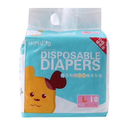 10/12PCS Super Absorbent Dog Diapers – Disposable Leak-Proof Puppy Nappies for Male & Female Dogs