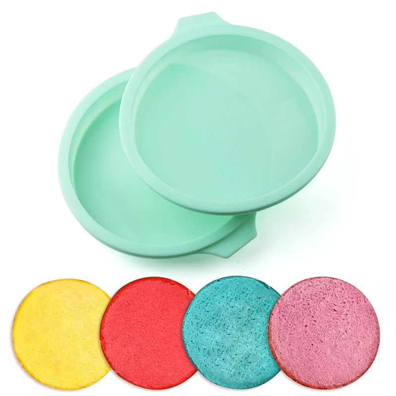 FAIS DU Silicone Cake Pan Set – 2-8pcs 4/6/8inch Round Molds for Rainbow Cake & Mousse Baking