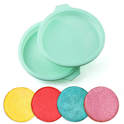 FAIS DU Silicone Cake Pan Set – 2-8pcs 4/6/8inch Round Molds for Rainbow Cake & Mousse Baking