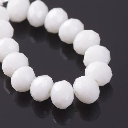 Czech Crystal Spacer Beads - Rondelle Faceted Glass Beads in Multiple Sizes for DIY Jewelry Making Crafts