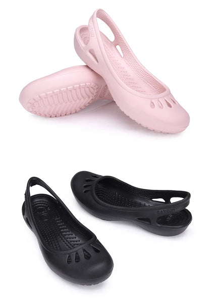RYAMAG Women’s Clogs Jelly Sandals – Non-Slip Summer Hole Shoes, Waterproof EVA Flat Slippers for Home & Garden