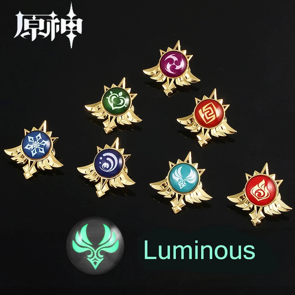 Genshin Impact Sumeru Vision Pins - Anime Character Element Badge Lapel Brooch Collectible Accessories