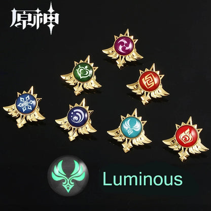 Genshin Impact Sumeru Vision Pins - Anime Character Element Badge Lapel Brooch Collectible Accessories