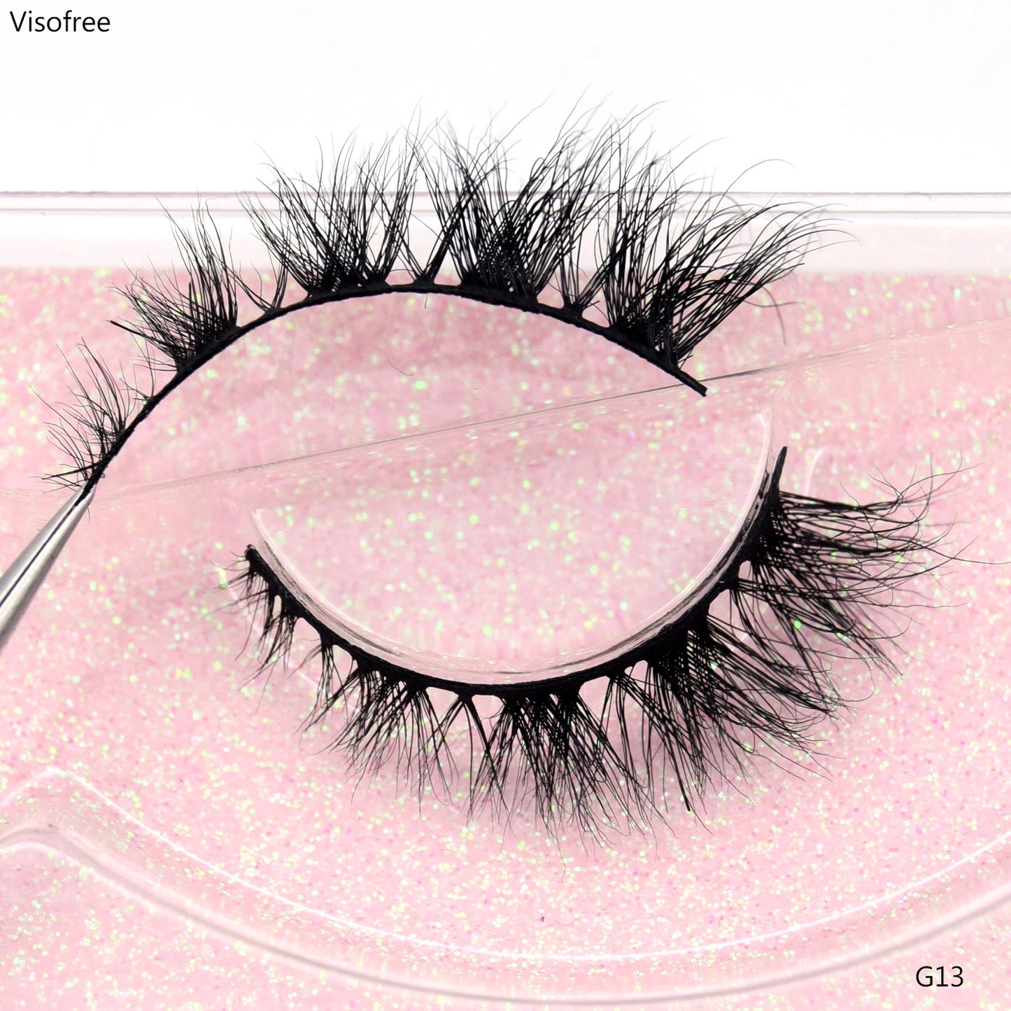 Visofree 3D Mink Eyelashes – Thick Handmade Full Strip Cruelty-Free False Lashes for Makeup M56