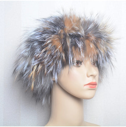 2025 Real Fox Fur Scarf and Headband – Luxury Winter Neck Warmer for Women, 100% Natural Fur, Elastic Ring Muffler