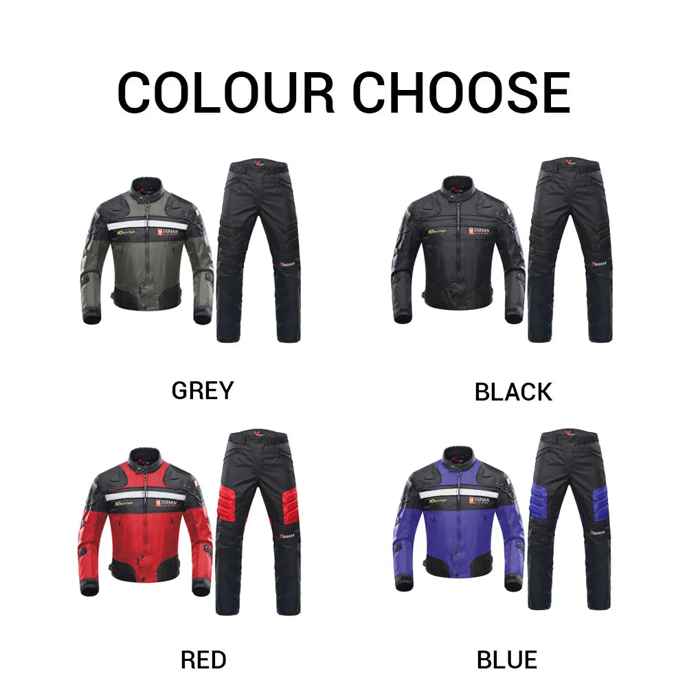 DUHAN Windproof Motocross Jacket & Pants for Men – Wear-Resistant Motorcycle Gear with Body Armor, Winter Moto Clothing