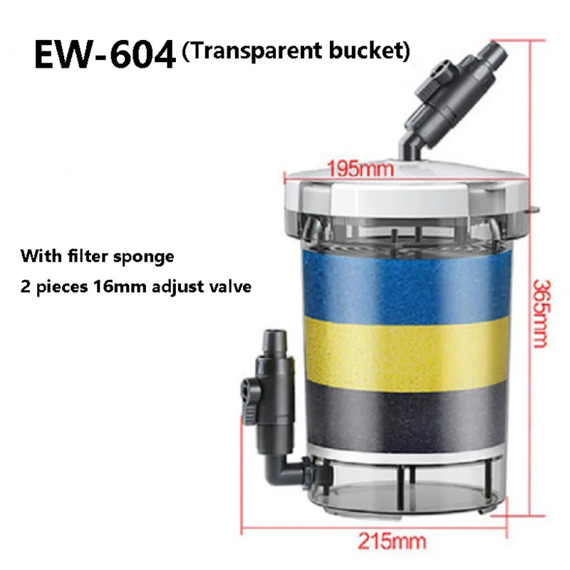SUNSUN 604 External Aquarium Filter – EW-604 HW-604 Pre-Filter Bucket with 4PCS Filter Sponges